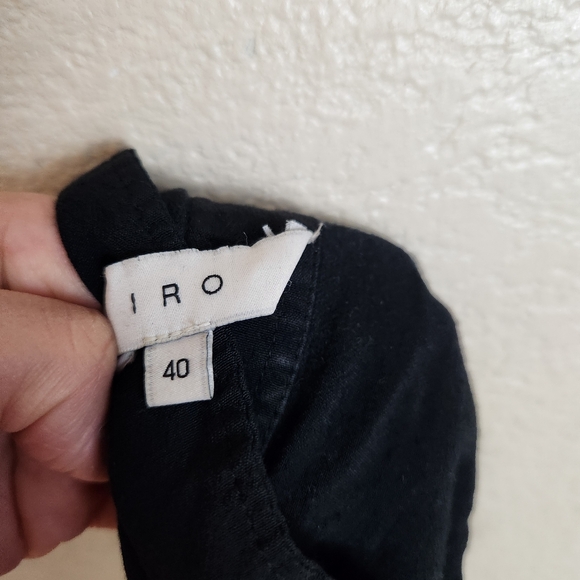 IRO Black Long Sleeve Button Front Mix Media Shirt Top Size 40 - Picture 2 of 7